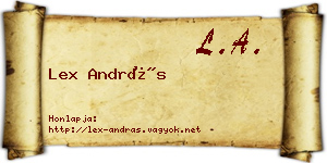 Lex András névjegykártya