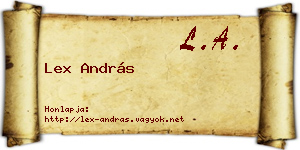 Lex András névjegykártya